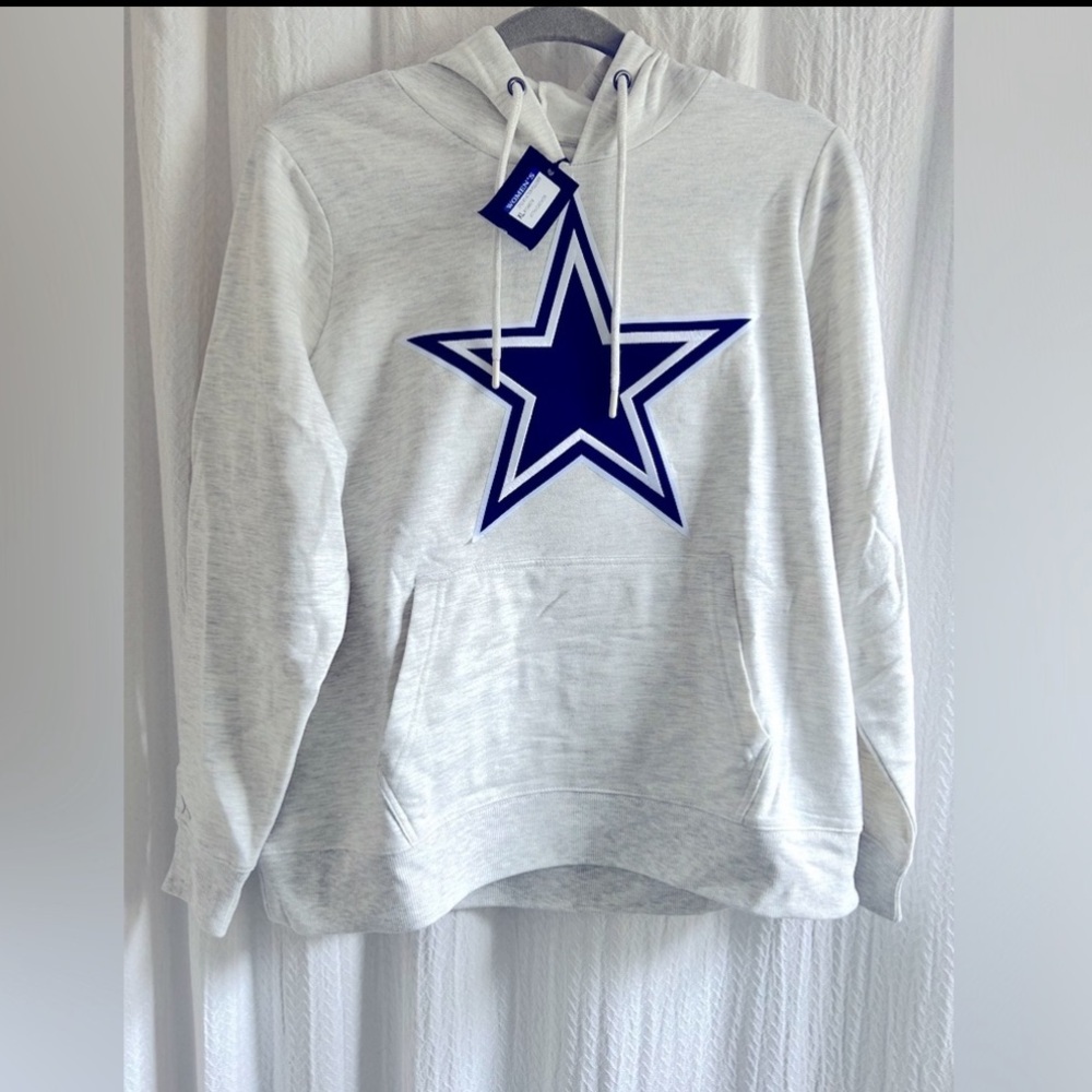⭐️ NWT - Women's Antigua Oatmeal Dallas Cowboys Action Chenille Pullover Hoodie